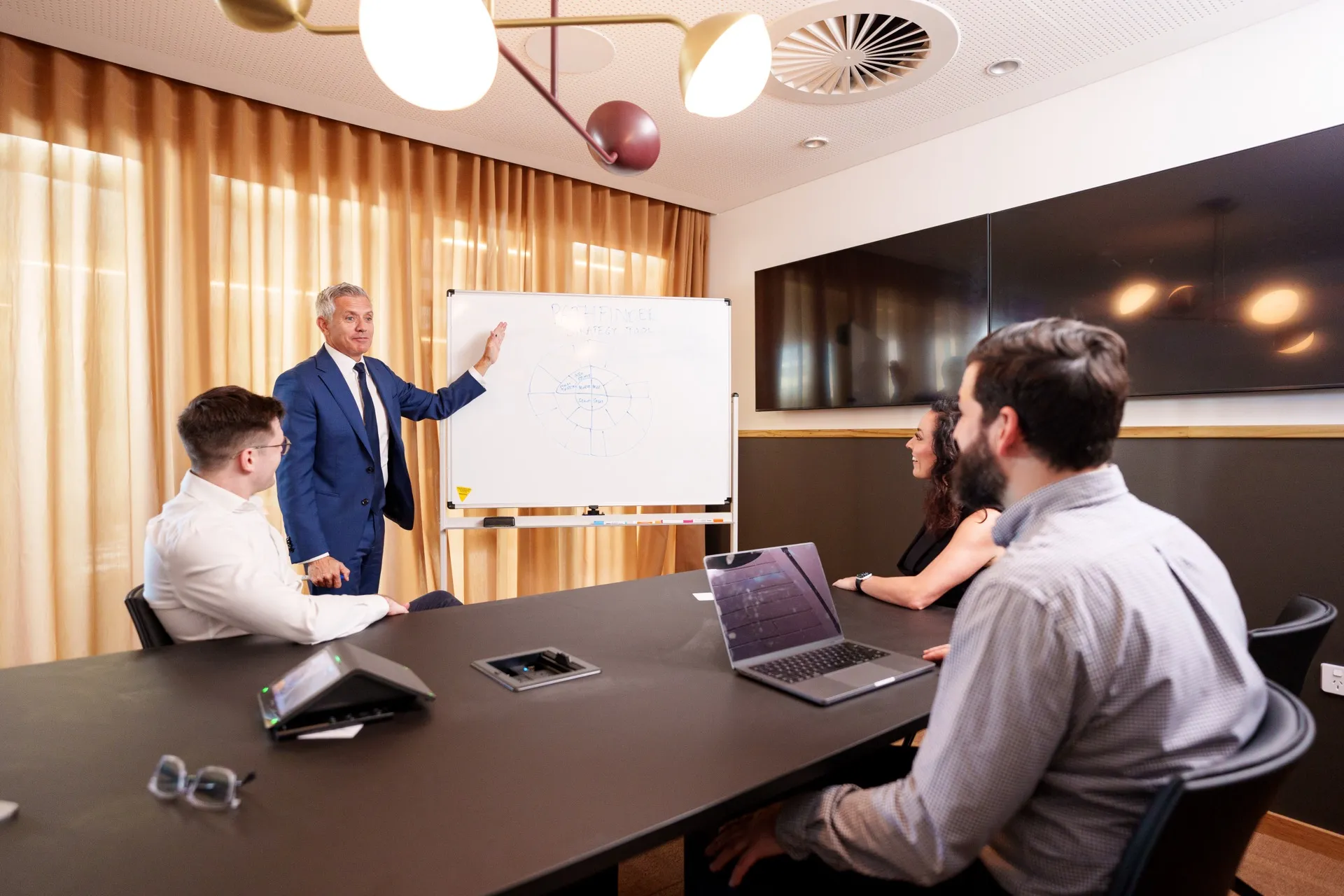 Paul coaching business owners at the whiteboard